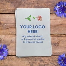 Load image into Gallery viewer, seed packets for businesses with custom printed logo small quantities for marketing givaways