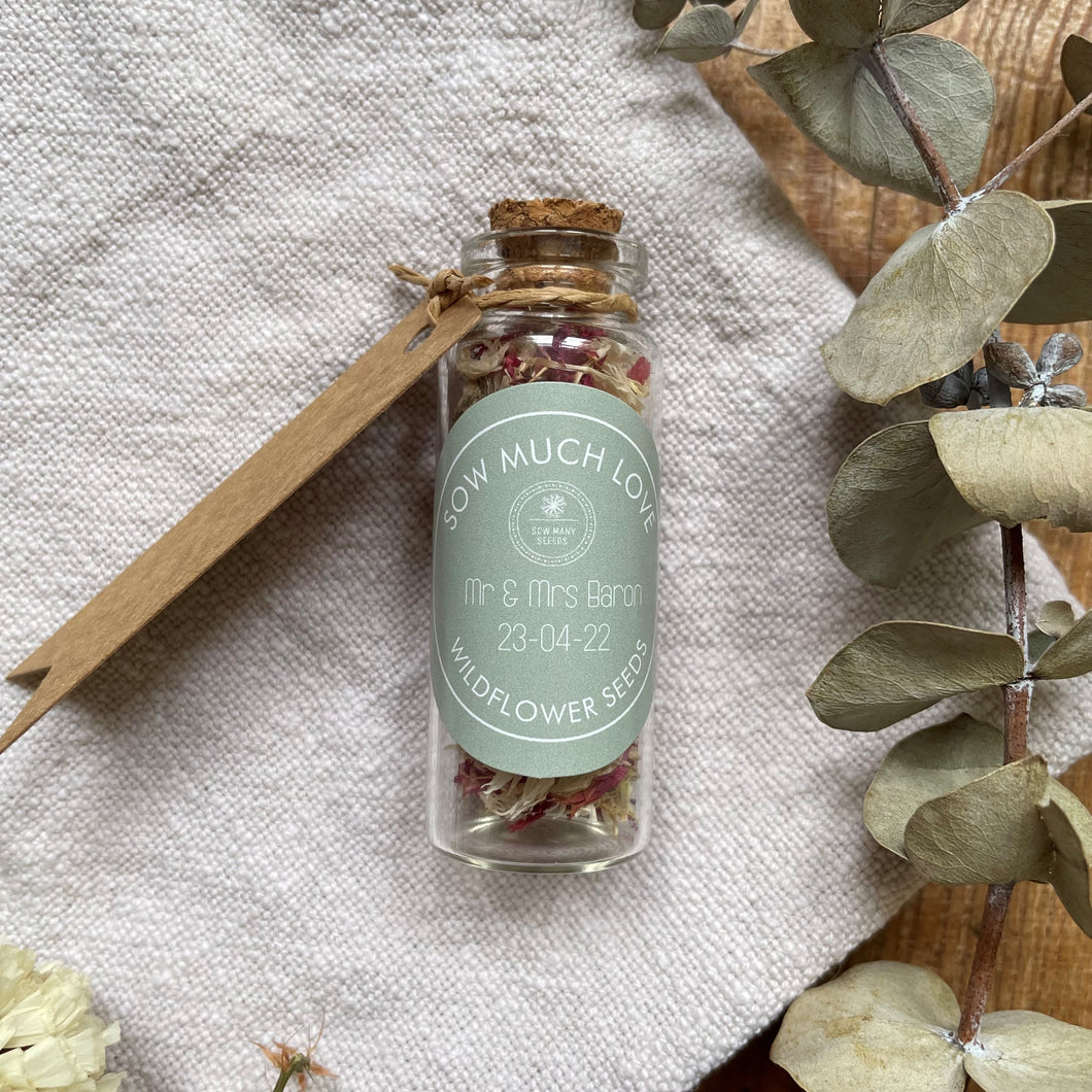 14 x Personalised wildflower seed & confetti bottles