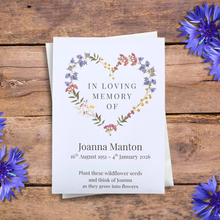 Load image into Gallery viewer, personalised seed packets for funerals
