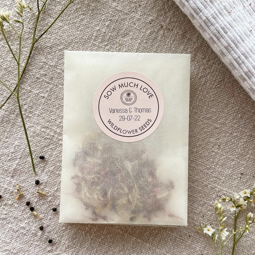 personalised wedding favour seed packets
